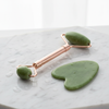 Jade Facial Roller & Gua Sha Stone Set - Natural Skincare Tools