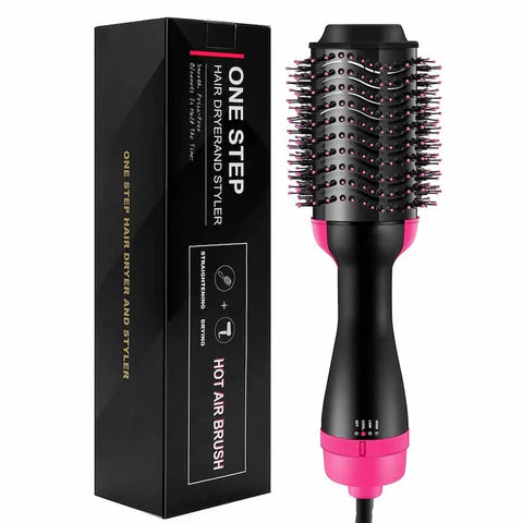 3-in-1 Hair Dryer, Straightener & Hair Curler Brush