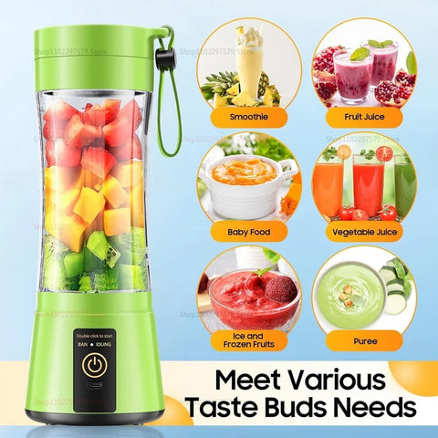 USB Rechargeable Juicer Blender 4 Blades Multi Functional USB Portabler Mixer