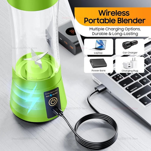 USB Rechargeable Juicer Blender 4 Blades Multi Functional USB Portabler Mixer