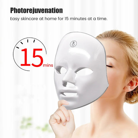 7-Color LED Light Therapy Face Mask - Anti-Aging Skincare Device